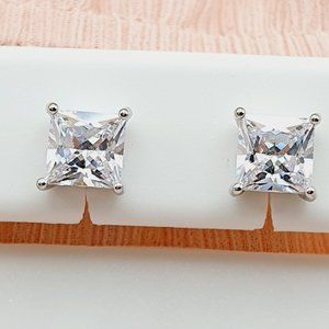 "6MM S925 Sterling Silver CZ Stud Earrings for Women/Girl, US19251031